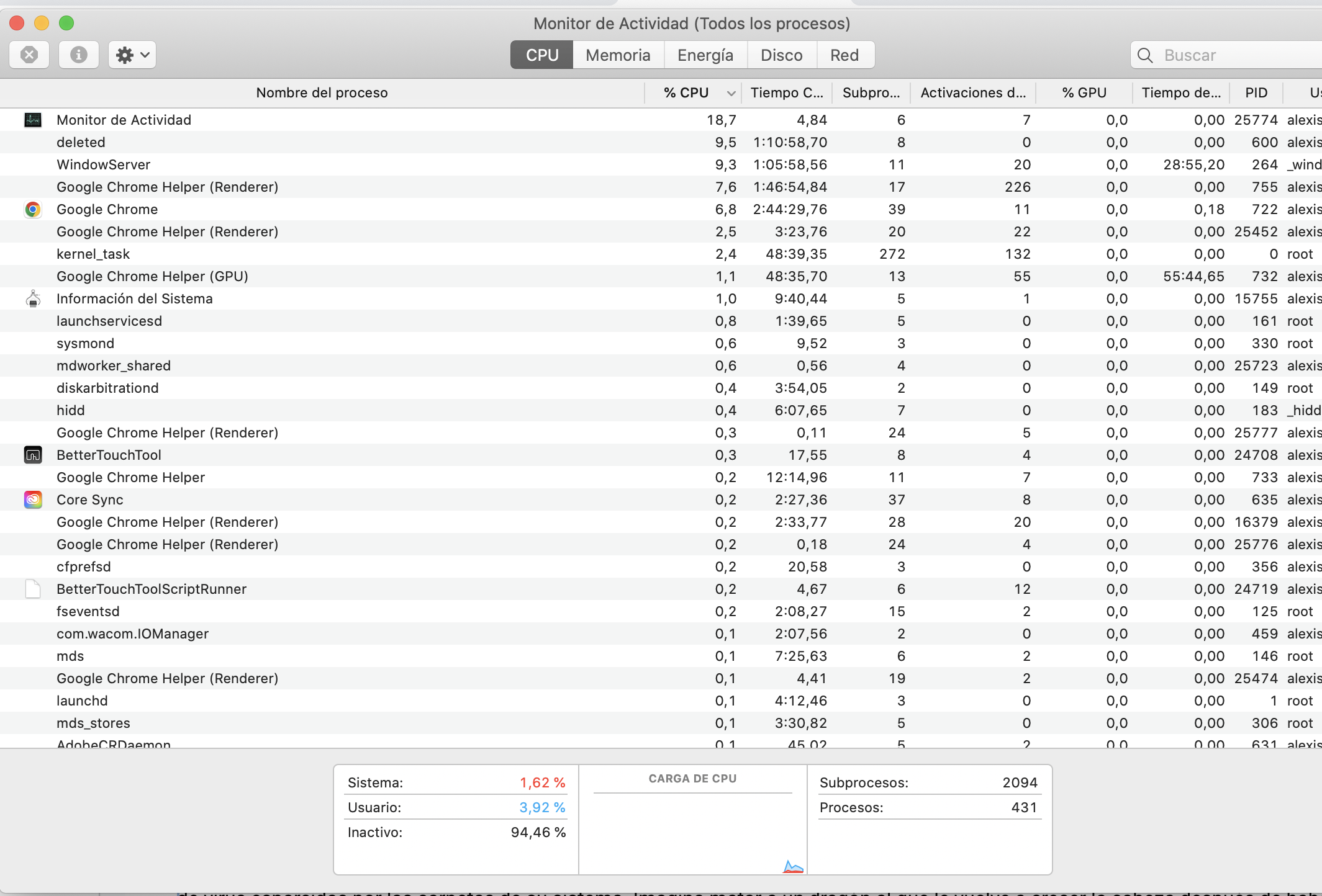 monitor de procesos mac