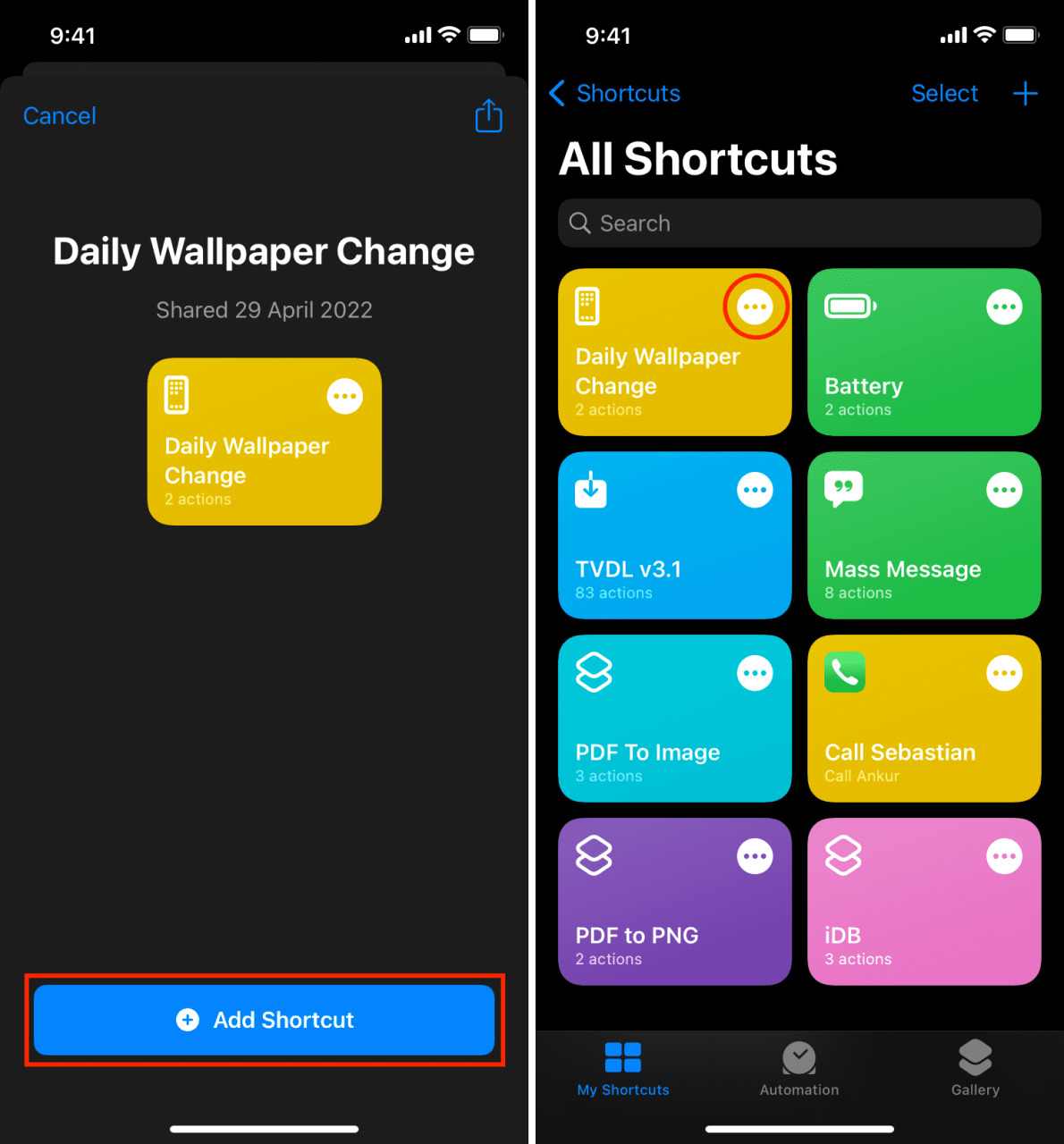 Agregue el acceso directo de cambio de fondo de pantalla diario a su iPhone