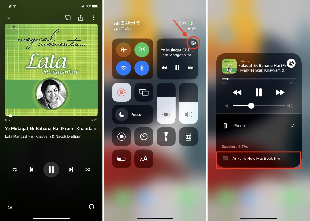 Música AirPlay de iPhone a Mac con macOS Monterey
