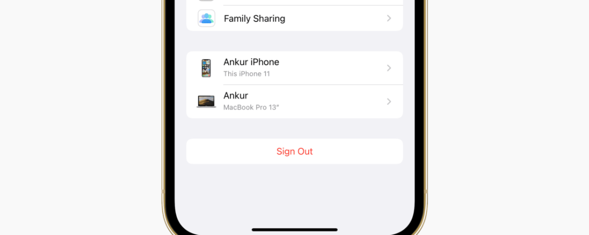 Configuración de ID de Apple que muestra la opción Cerrar sesión en iPhone