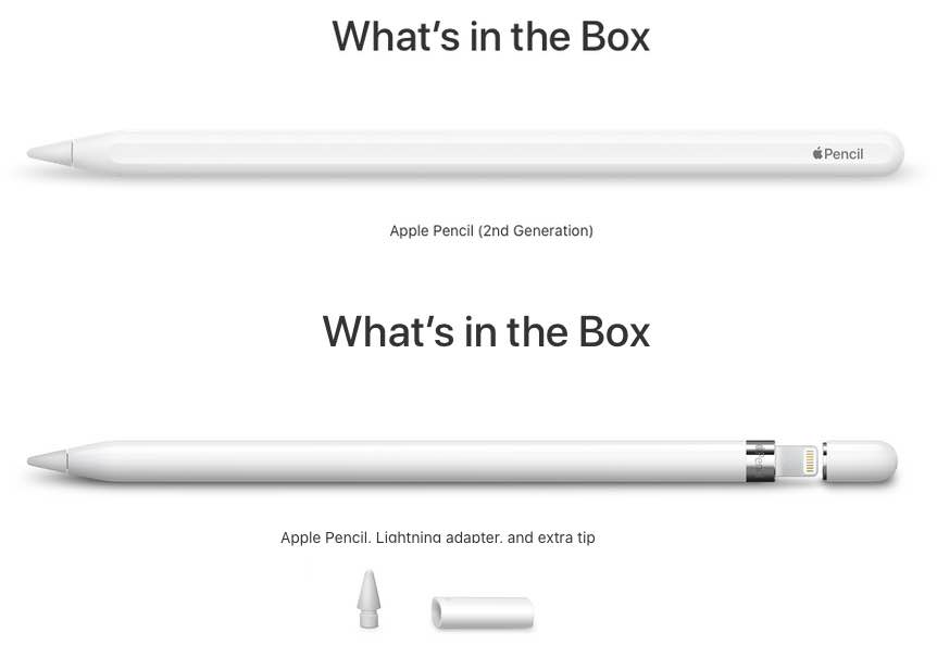 Apple Pencil 2 no tiene punta adicional en la caja