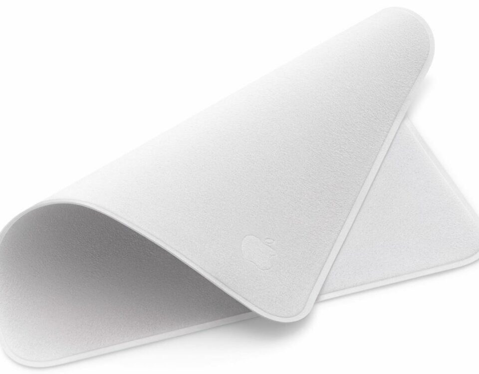 Una imagen del paño de pulido de $ 29 de Apple para limpiar pantallas y dispositivos Apple