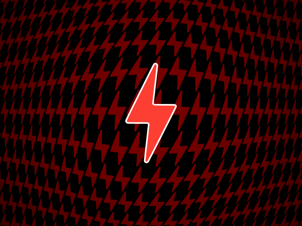 Una imagen que muestra un icono de encendido rojo en el centro, sobre un fondo oscuro ligeramente distorsionado
