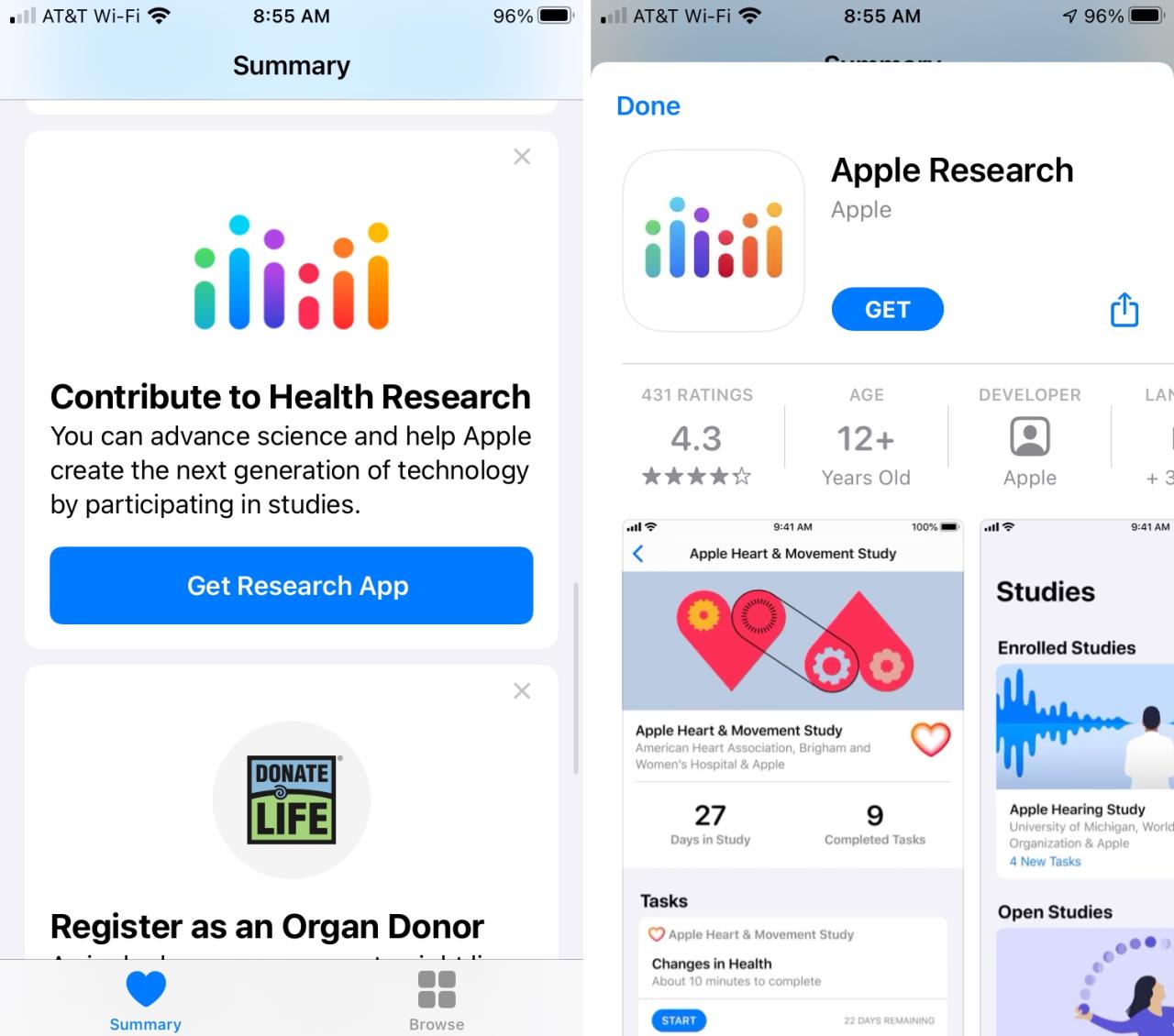 Como ayudo un otros y contribuye a la investigación de salud de Apple