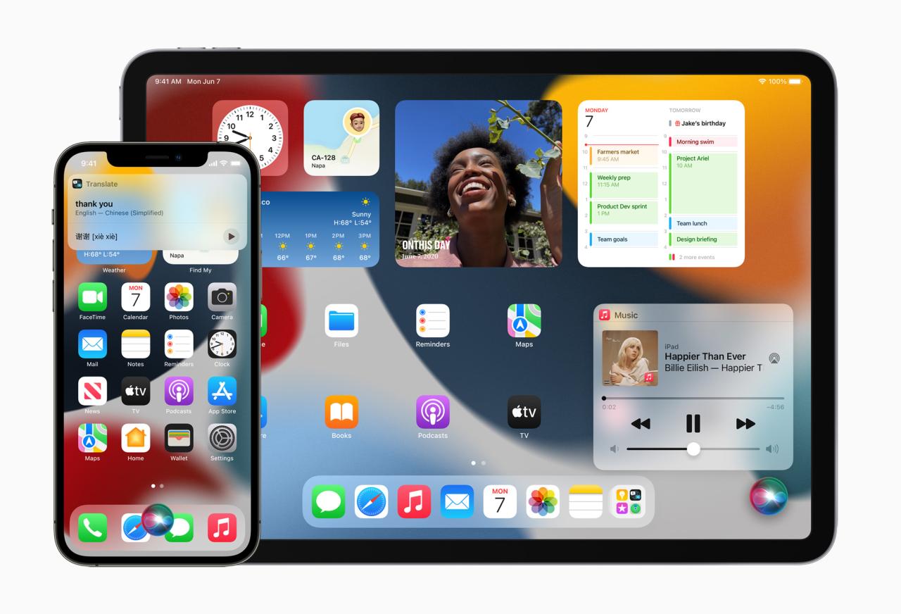 Imagen promocional de Apple para promocionar los comandos de Siri sin conexión en iPhone y iPad