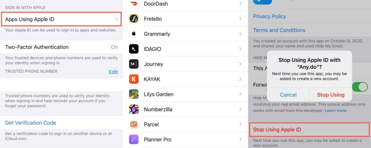 Aplicaciones que usan ID de Apple en iPhone