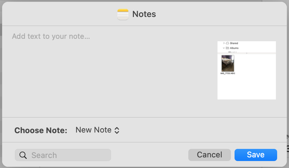 Adjuntar archivo y agregar una nota en Mac