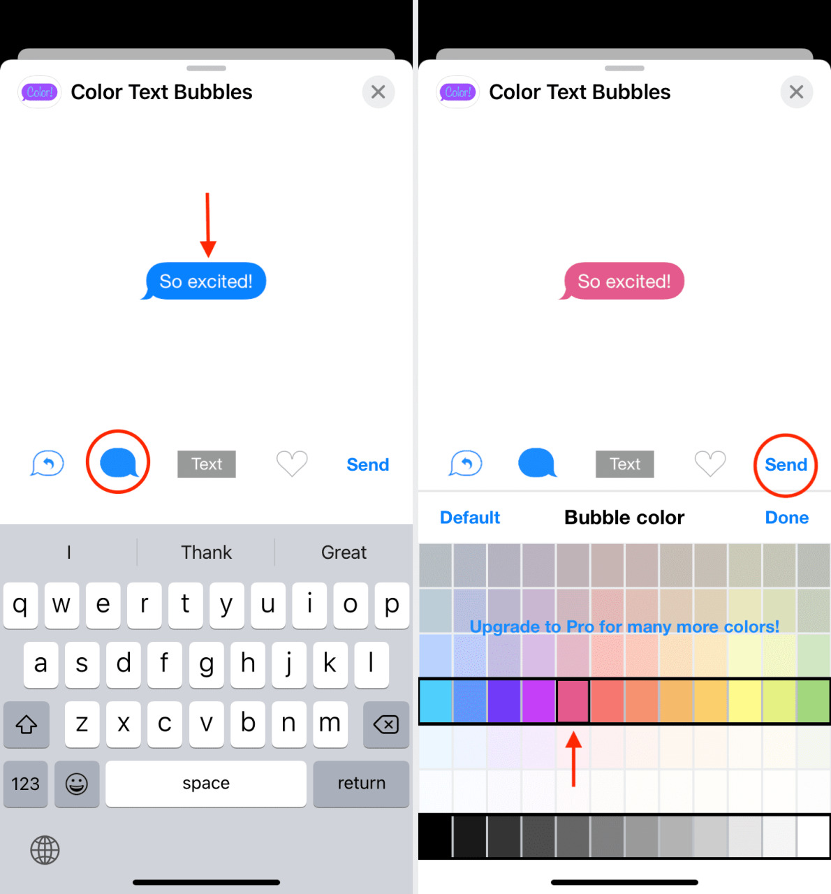 Elija el color de la burbuja de chat de iMessage en iPhone