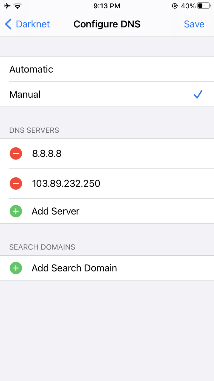 Configurar DNS iPhone
