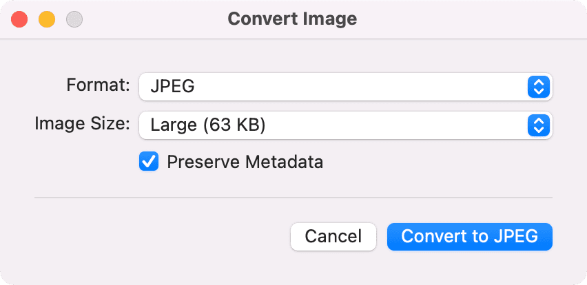 Convertir imagen en Mac