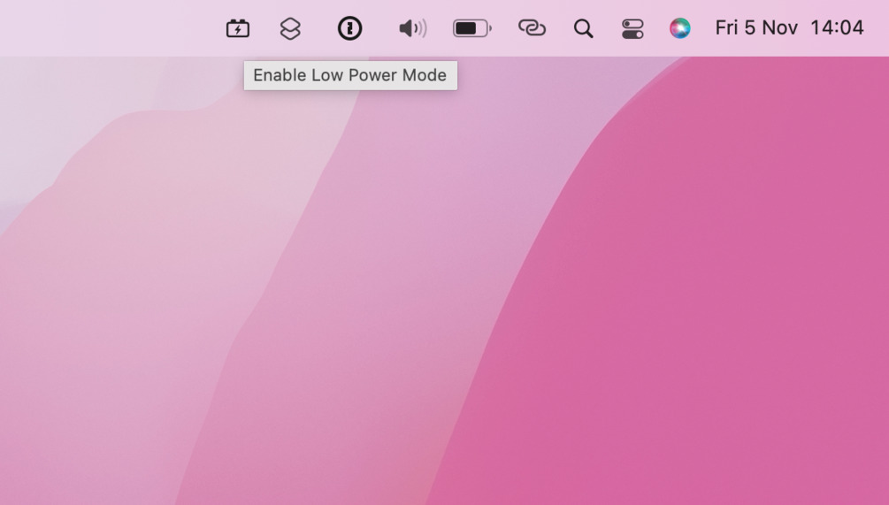 Una captura de pantalla de macOS Monterey que muestra la aplicación de la barra de menú Cooldown del desarrollador de Mac Jordi Bruin