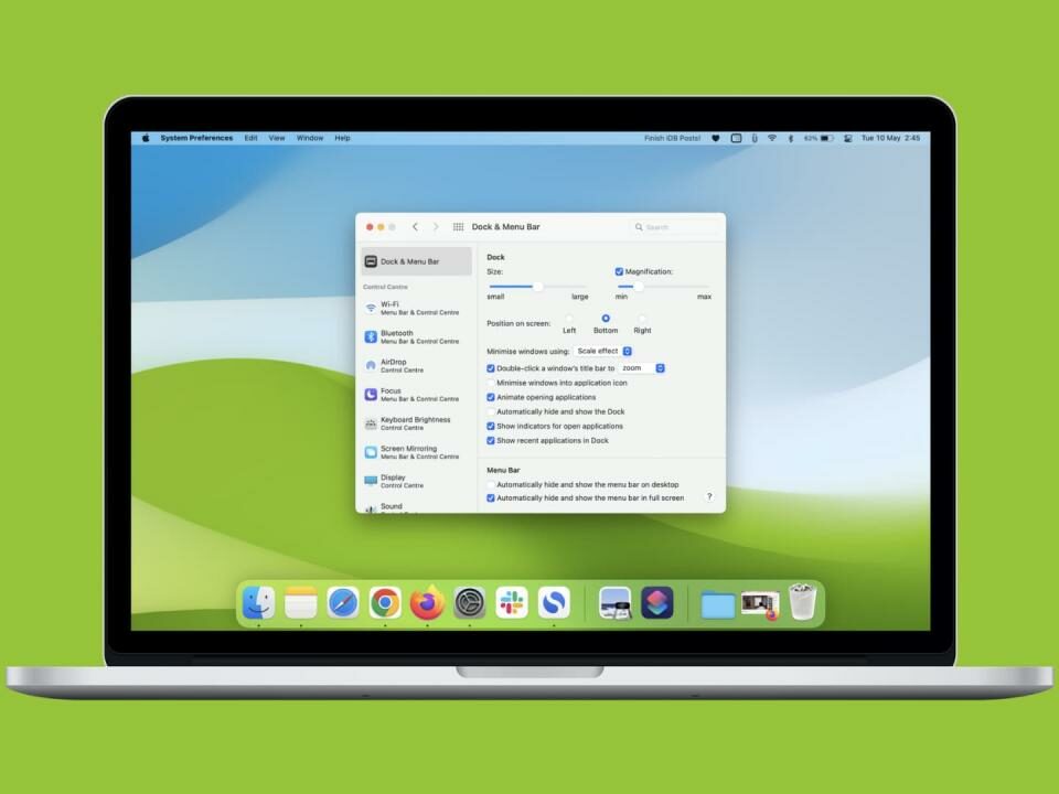Personaliza el Dock y la barra de menús en tu Mac