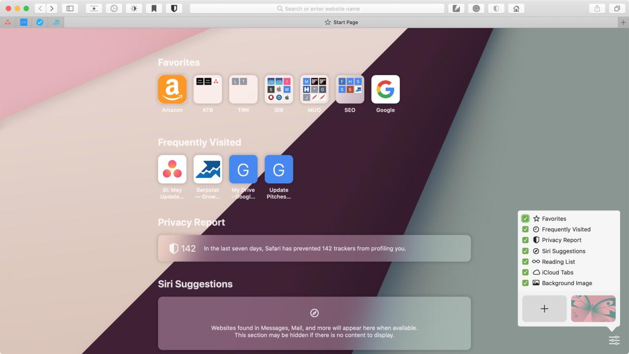 Personaliza tu página de inicio de Safari en Mac