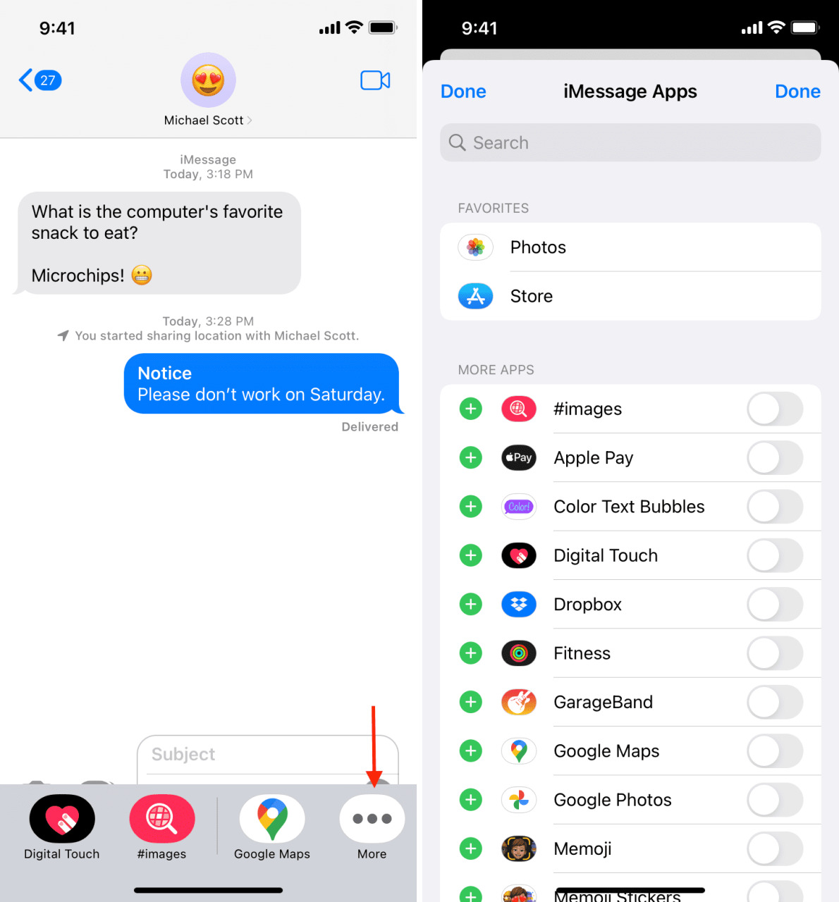 Declutter fila de aplicaciones de iMessage