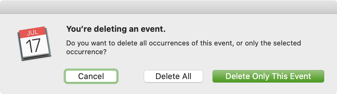 Eliminar calendario de eventos repetidos Mac