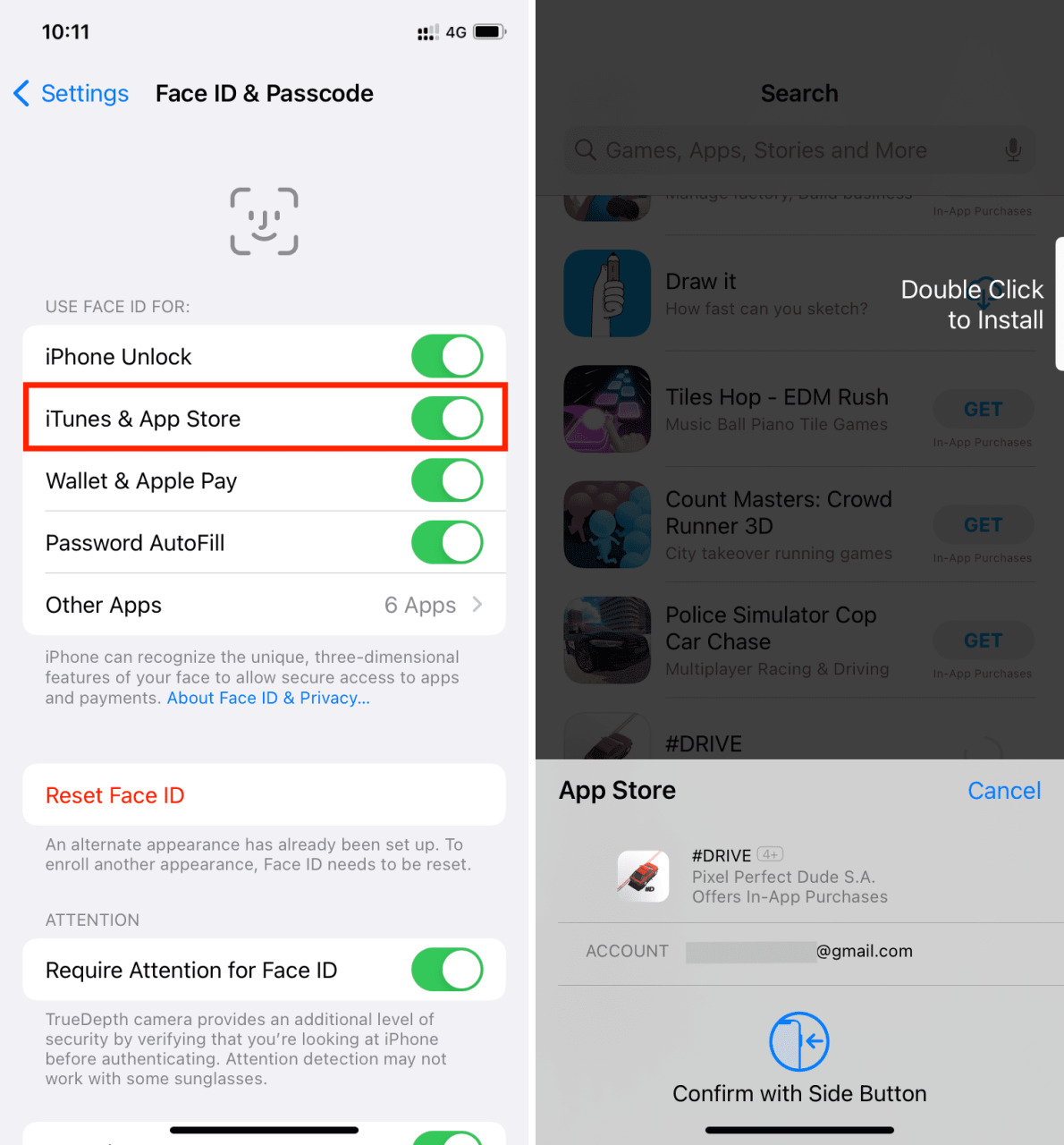 Alerta de doble clic para instalar en iPhone App Store
