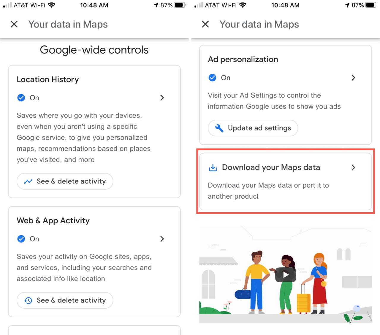 Descarga tus datos de Maps iPhone