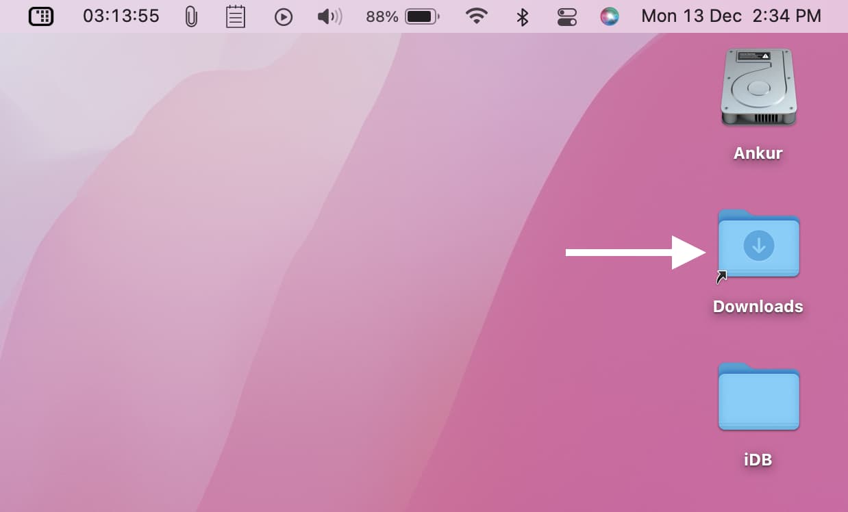 Carpeta de descargas en Mac Desktop