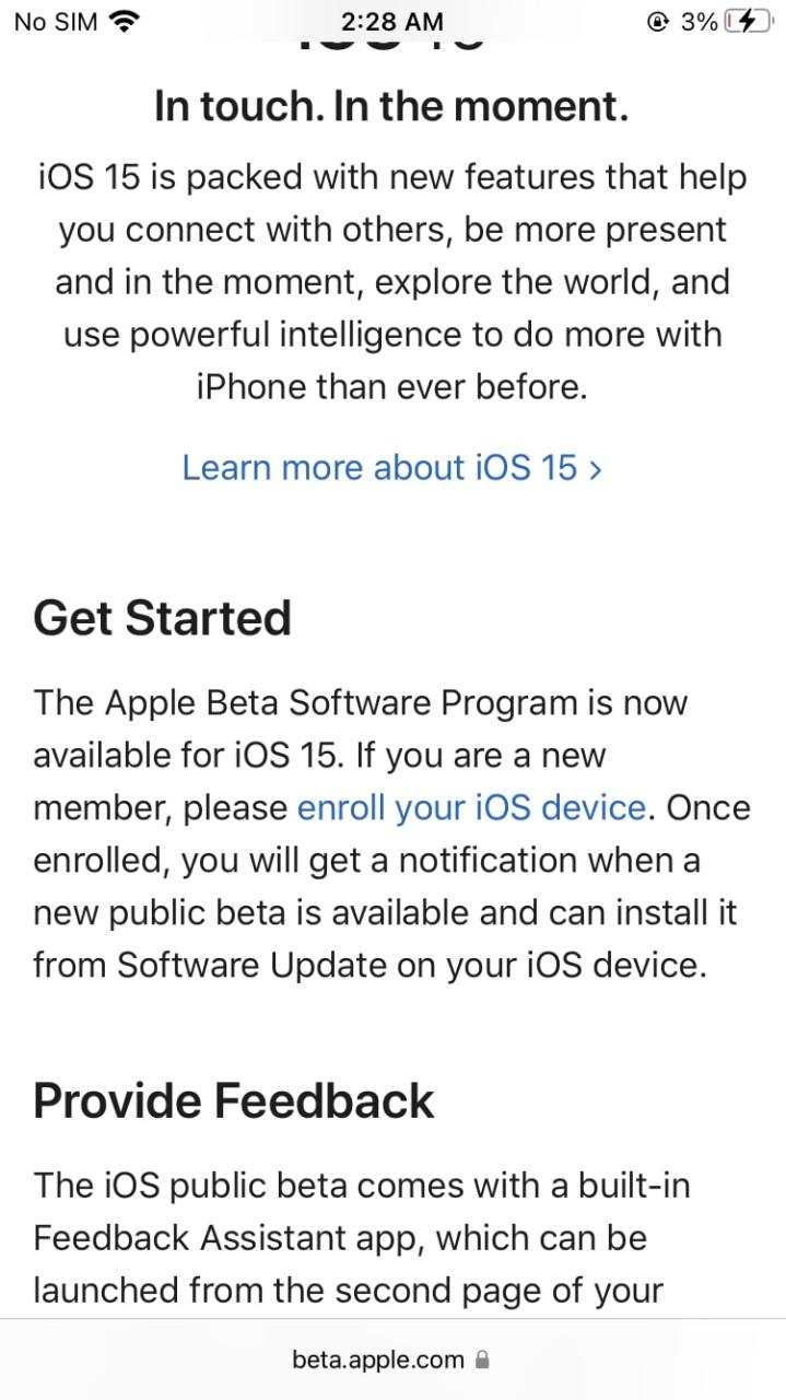 Inscriba su beta pública de dispositivo iOS