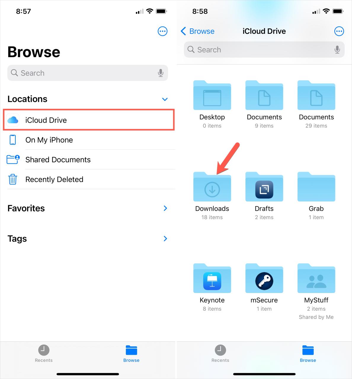 Archivos Descargas de iCloud Drive