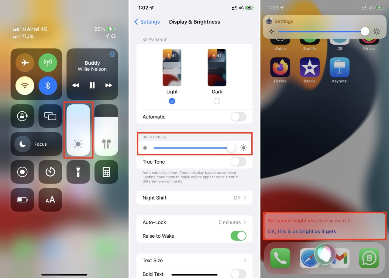 Aumente el brillo de la pantalla del iPhone para que sea más fácil de ver