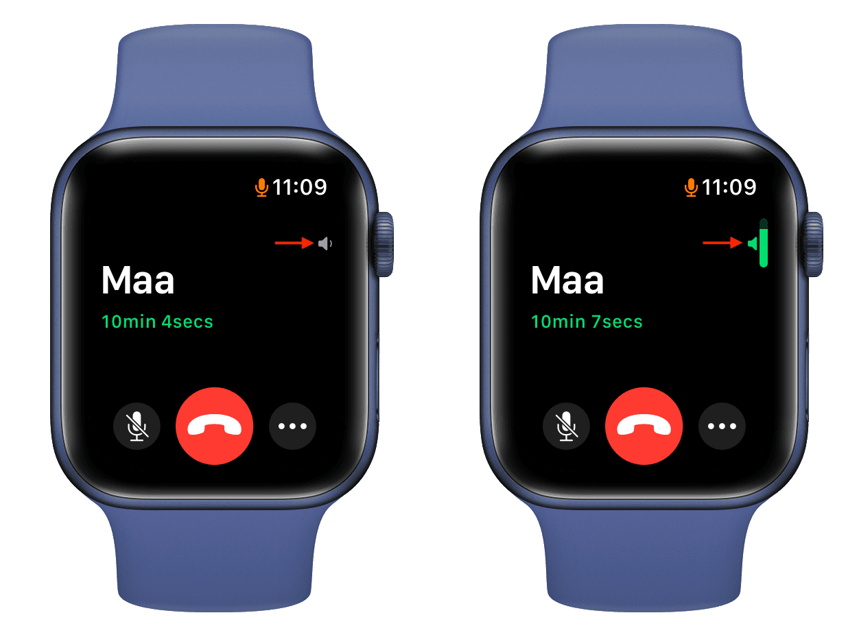 Aumente el volumen de la llamada FaceTime en Apple Watch