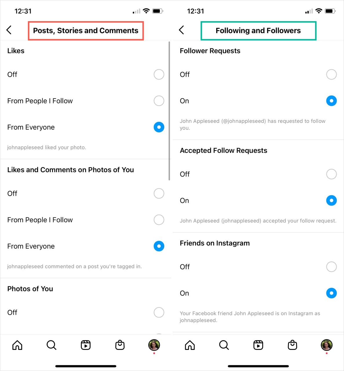 Notificaciones de Instagram para publicaciones y seguimiento