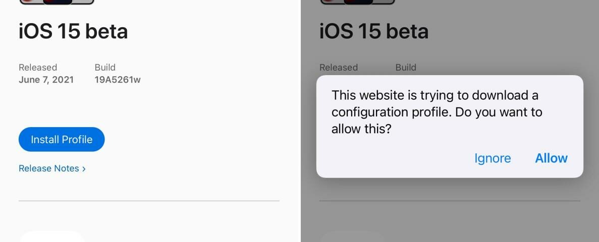 Instalar el perfil beta de iOS 17