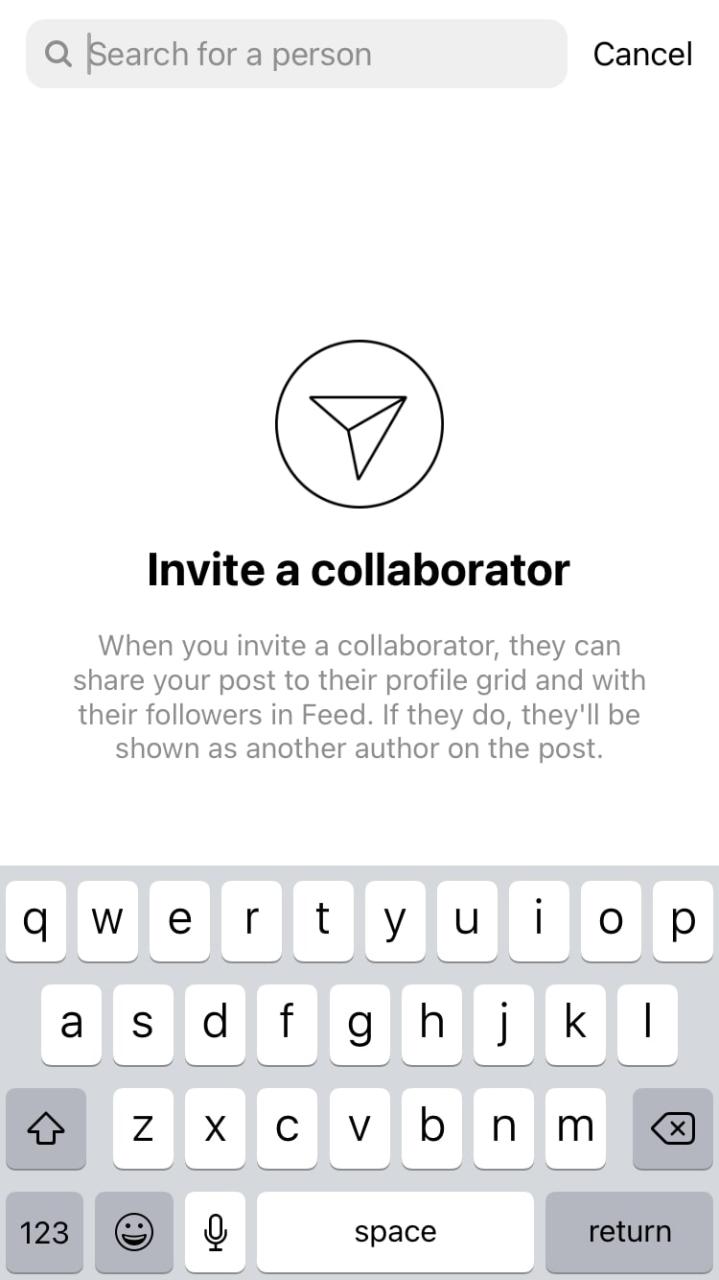 Invitar a un colaborador Instagram