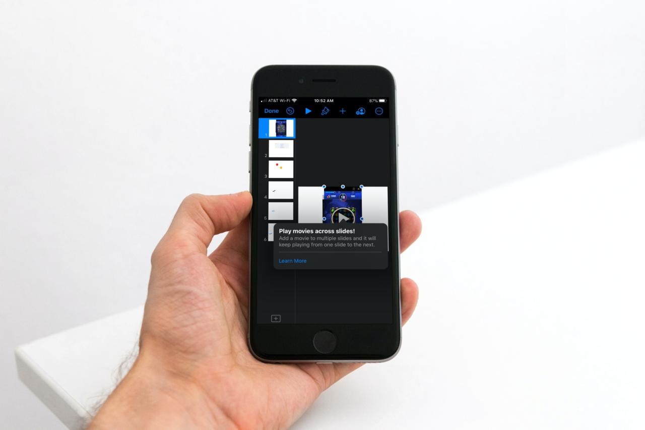 Keynote iPhone Reproducir película en diapositivas