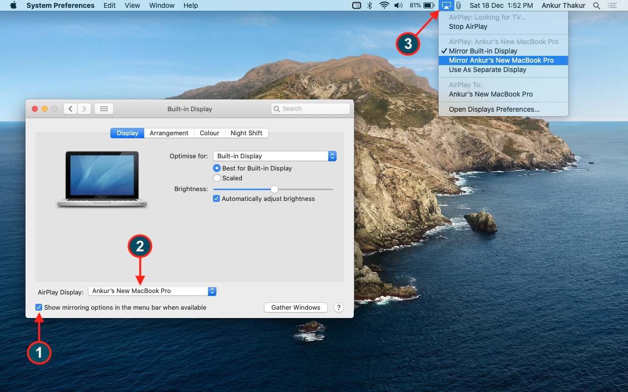 AirPlay de una Mac a otra Mac