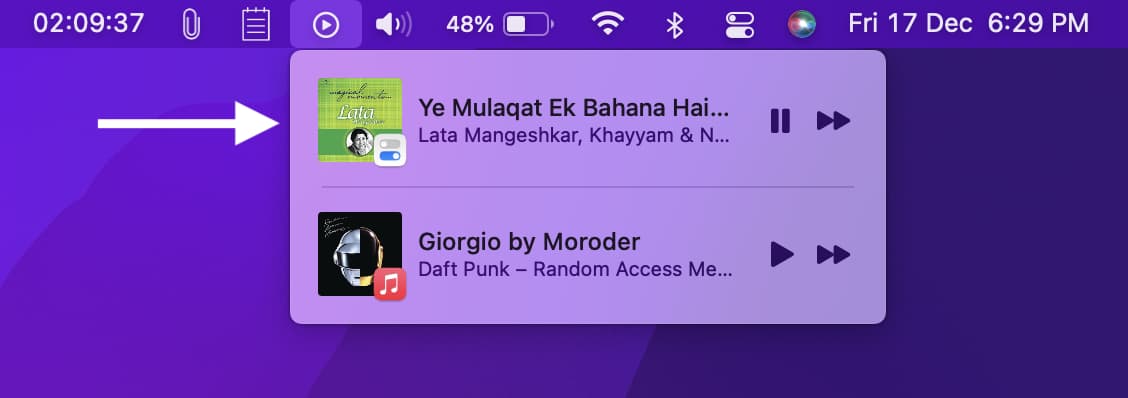 Reproducción de música en Mac desde iPhone a través de AirPlay
