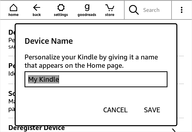Mi Kindle Cambiar el nombre del dispositivo