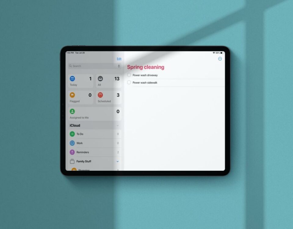 Listas inteligentes reorganizadas en Recordatorios iPad