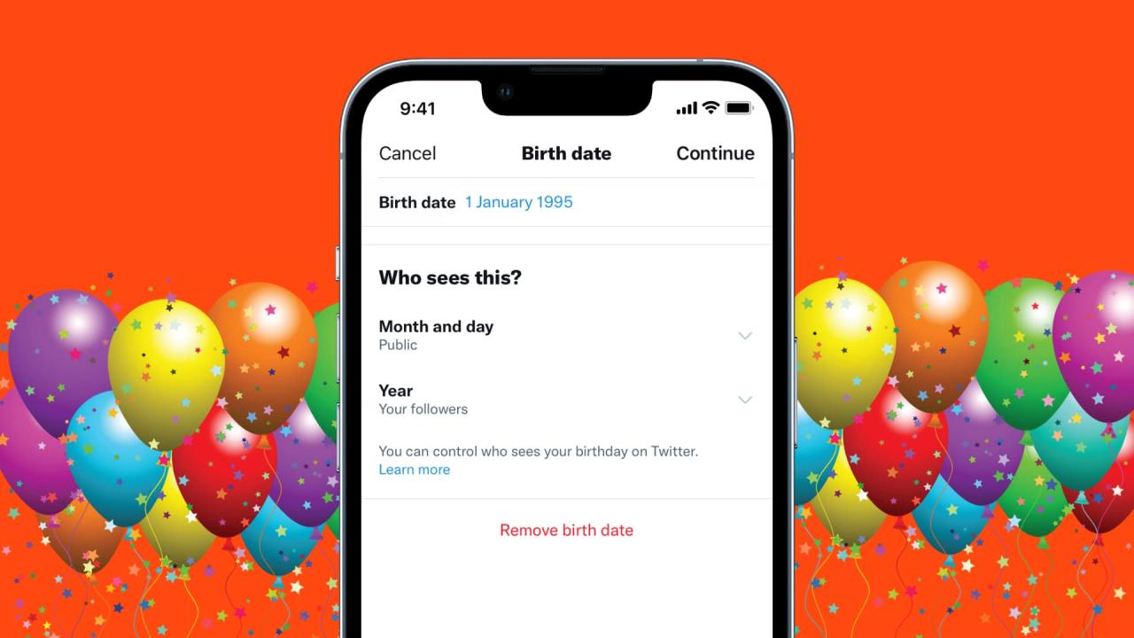 Elimina tu cumpleaños de Twitter