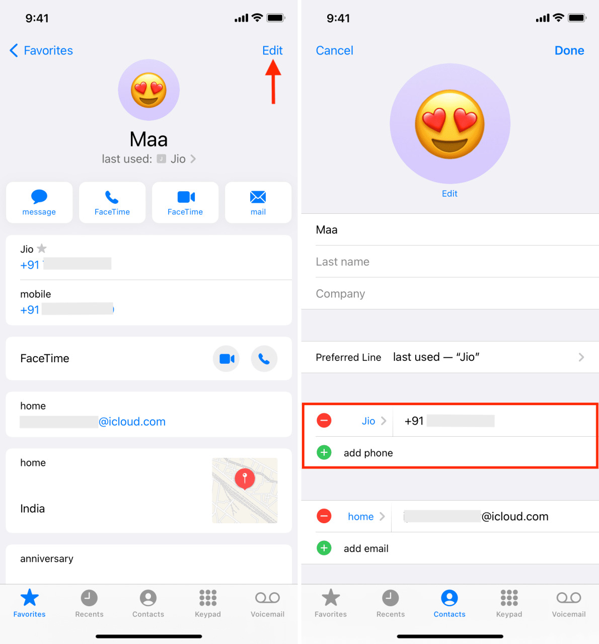 Eliminar número no registrado de FaceTime