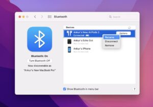Pasos para cambiar el nombre de un dispositivo Bluetooth en Mac