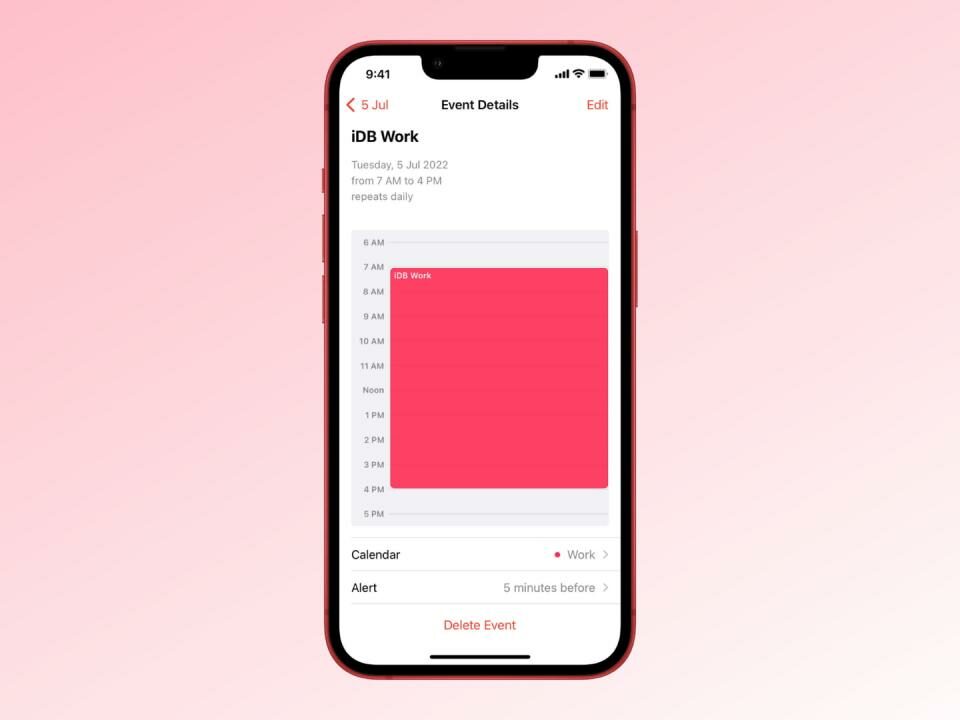 Repetición de eventos de Calendario en iPhone