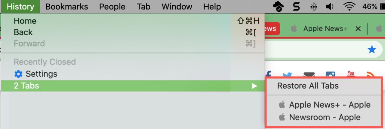 Restaurar grupo de pestañas Chrome Mac