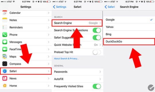 Cambiar Search Engine Safari iOS