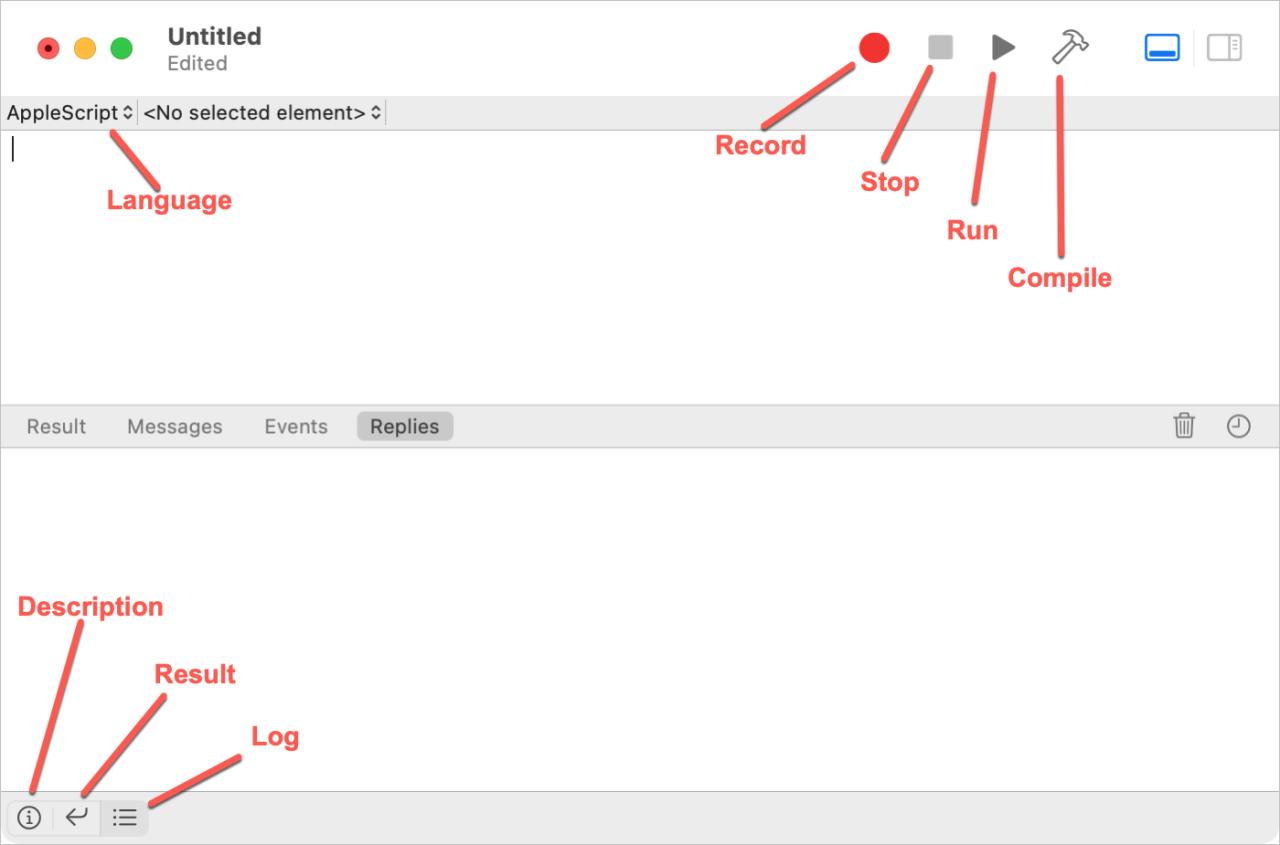 Diagrama del editor de secuencias de comandos