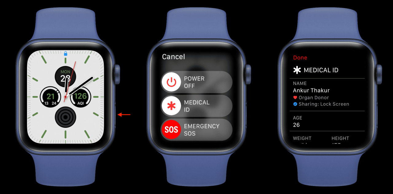 Ver identificación médica en Apple Watch