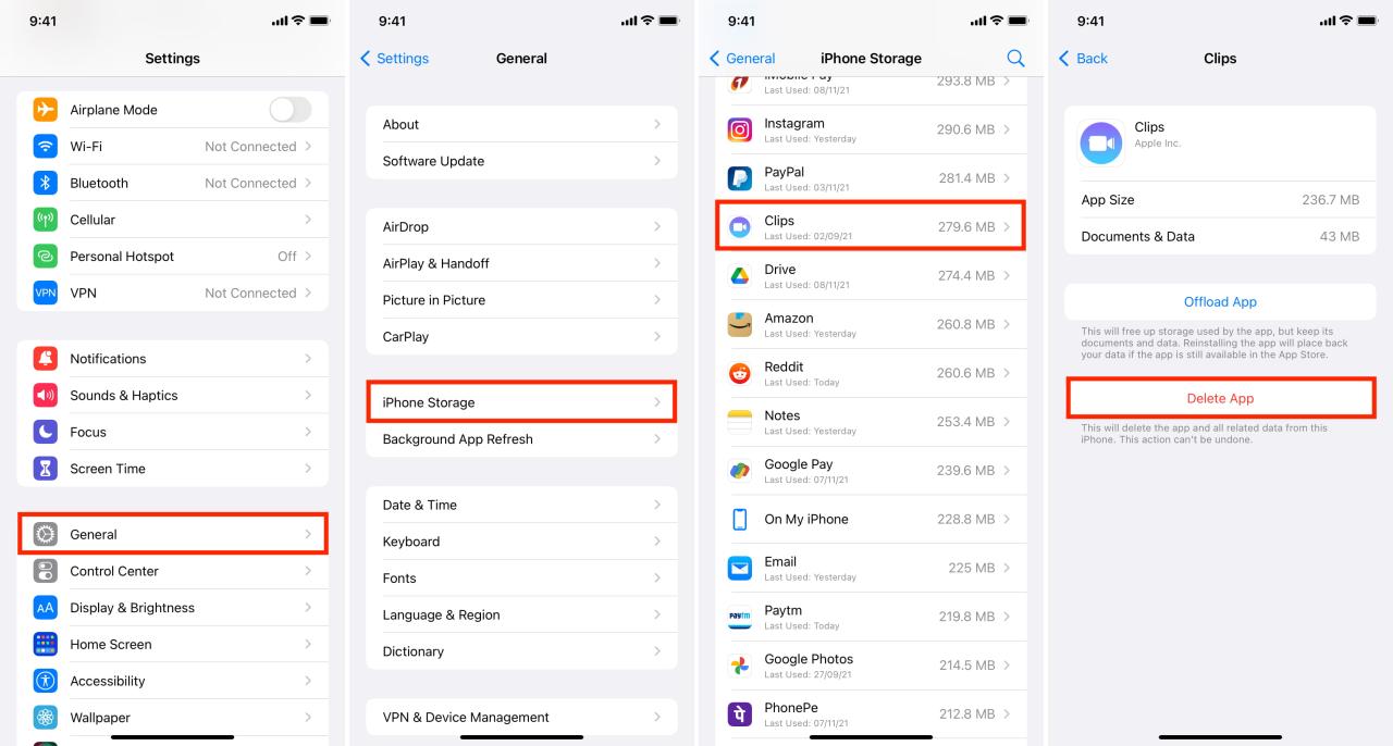 Ver todas las aplicaciones y eliminarlas de la configuración de almacenamiento del iPhone