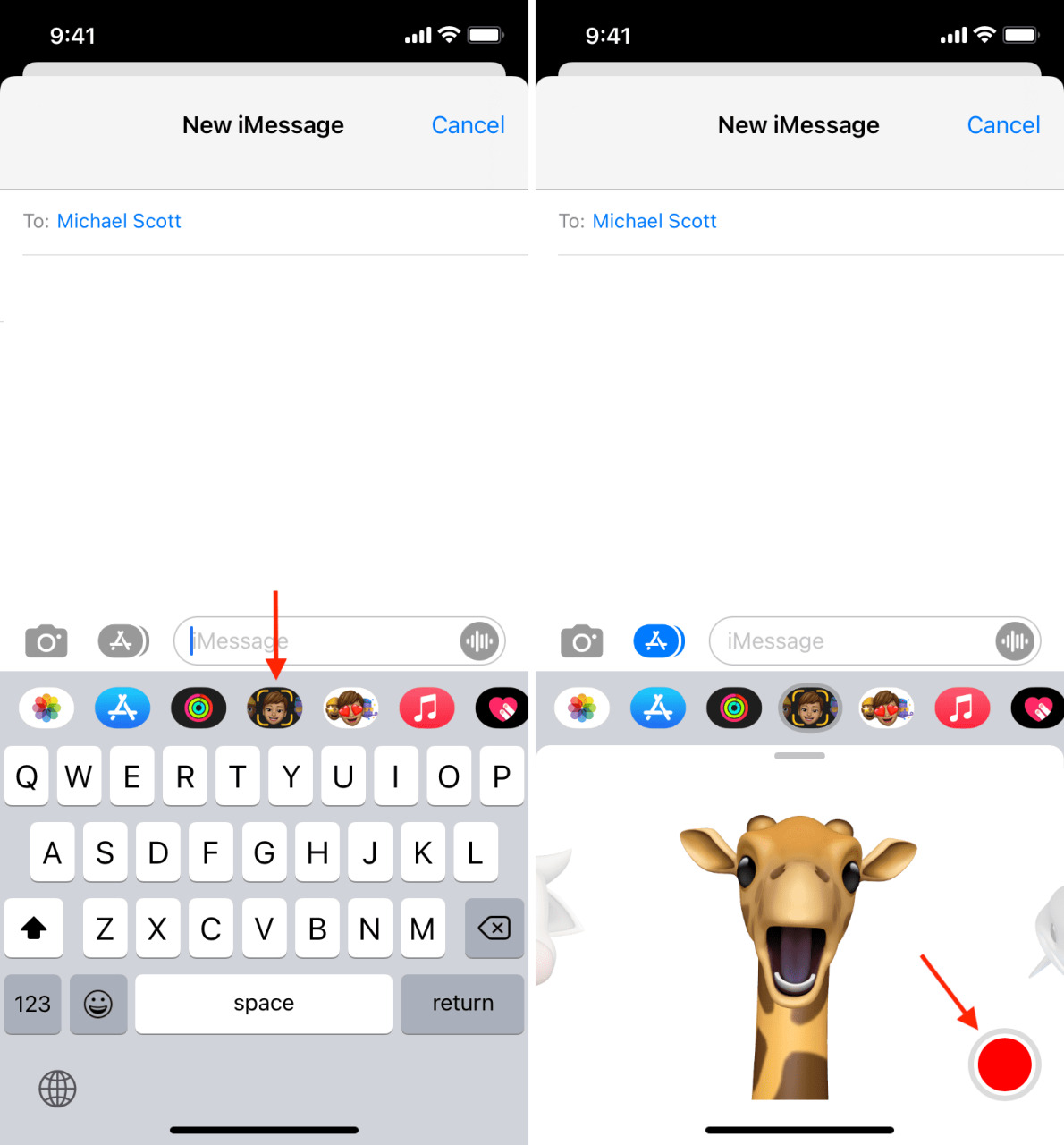 Enviar Memoji en iMessage iPhone