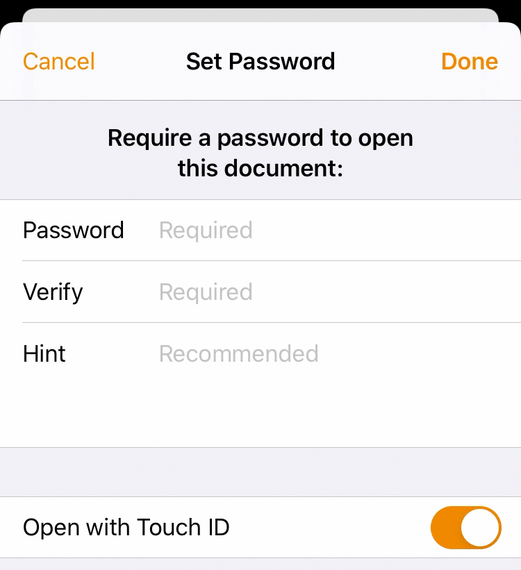 Establecer contraseña Usar pista Touch ID iPhone