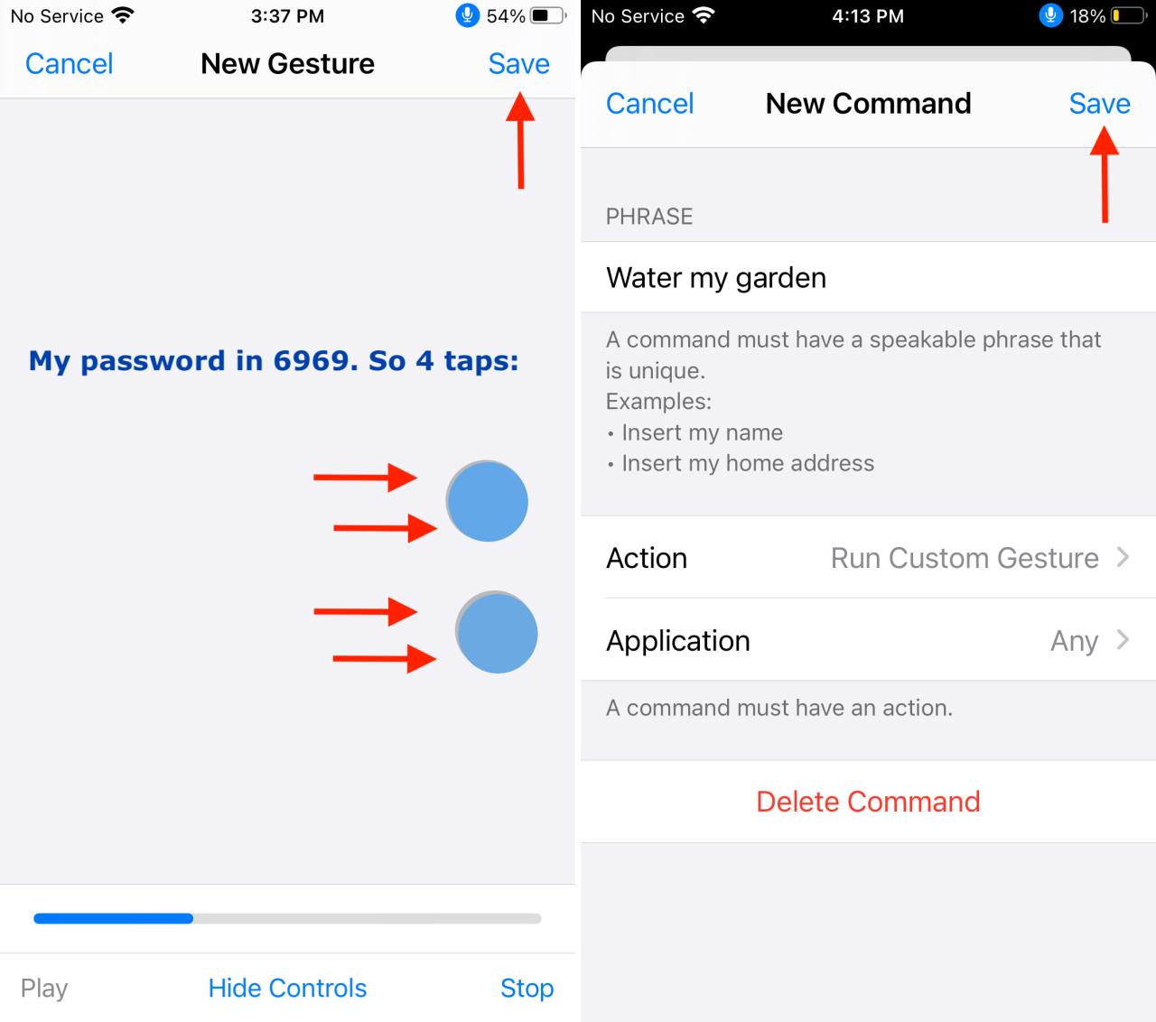 Configuración de un comando de control de voz personalizado para desbloquear el iPhone con el botón de inicio