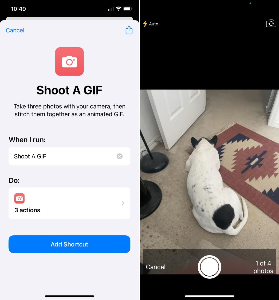 Graba un GIF en Atajos en iPhone