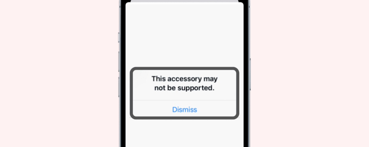 Es posible que este accesorio no sea compatible alerta en iPhone