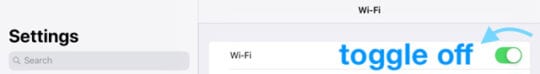 desactivar wifi en iOS iPad