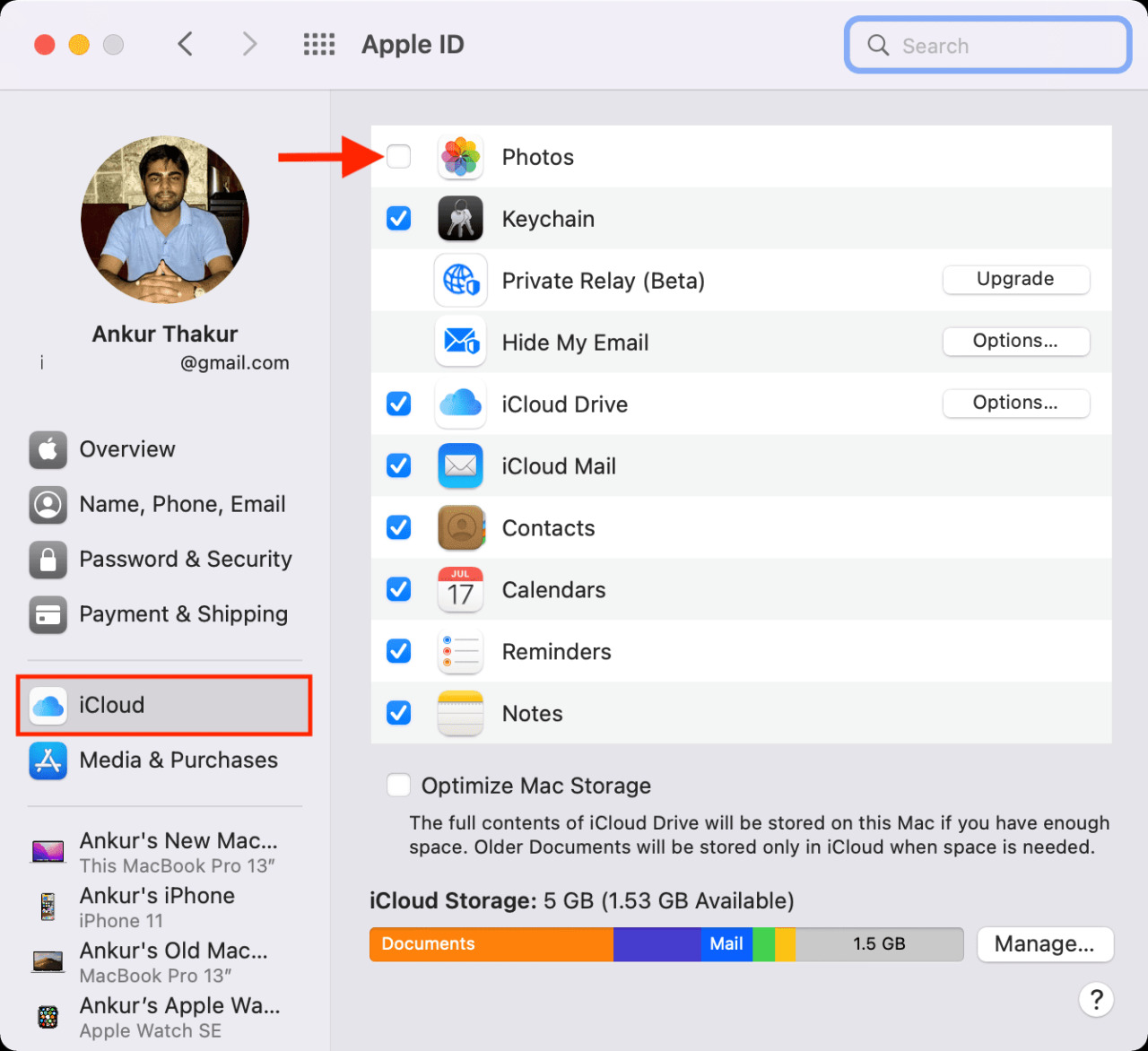 Desactiva Fotos de iCloud en Mac